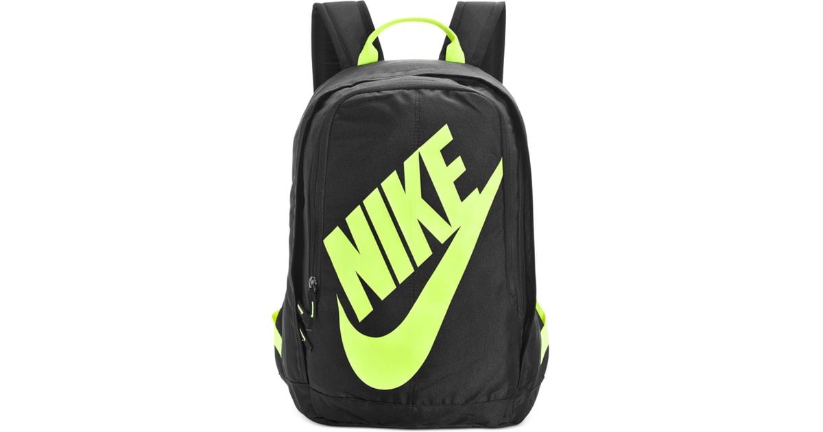 neon green backpack nike
