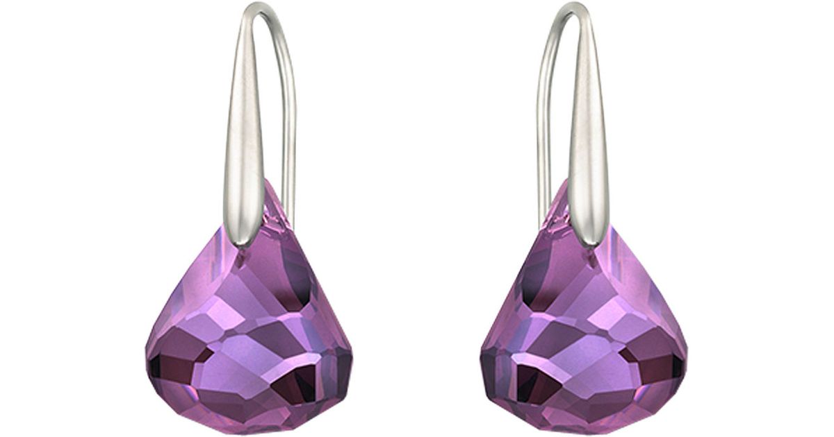 Lyst Swarovski Lunar Amethyst Crystal Earrings In Metallic