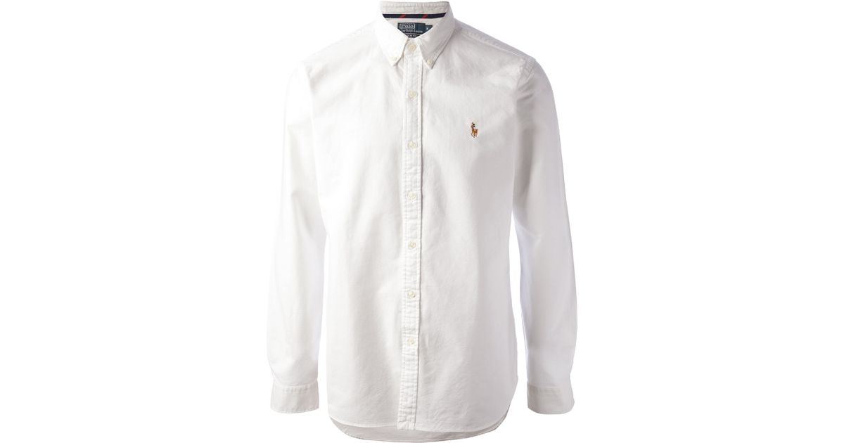ralph lauren white button down shirt