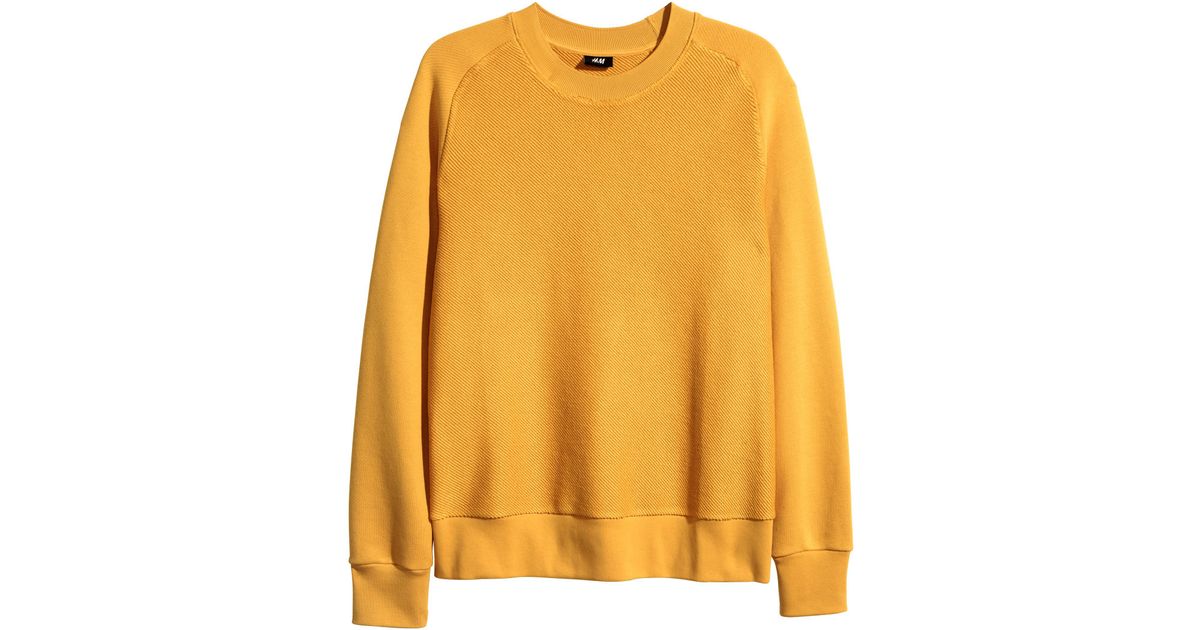 H&M Sweatshirt in Yellow for Men | Lyst