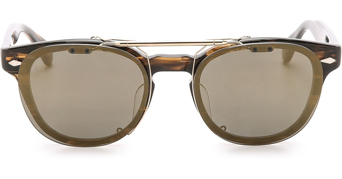 Oliver Peoples Maison Kitsune X Oliver Peoples Tokyo Sunglasses - Brown  Marble/Gold Mirror | Lyst