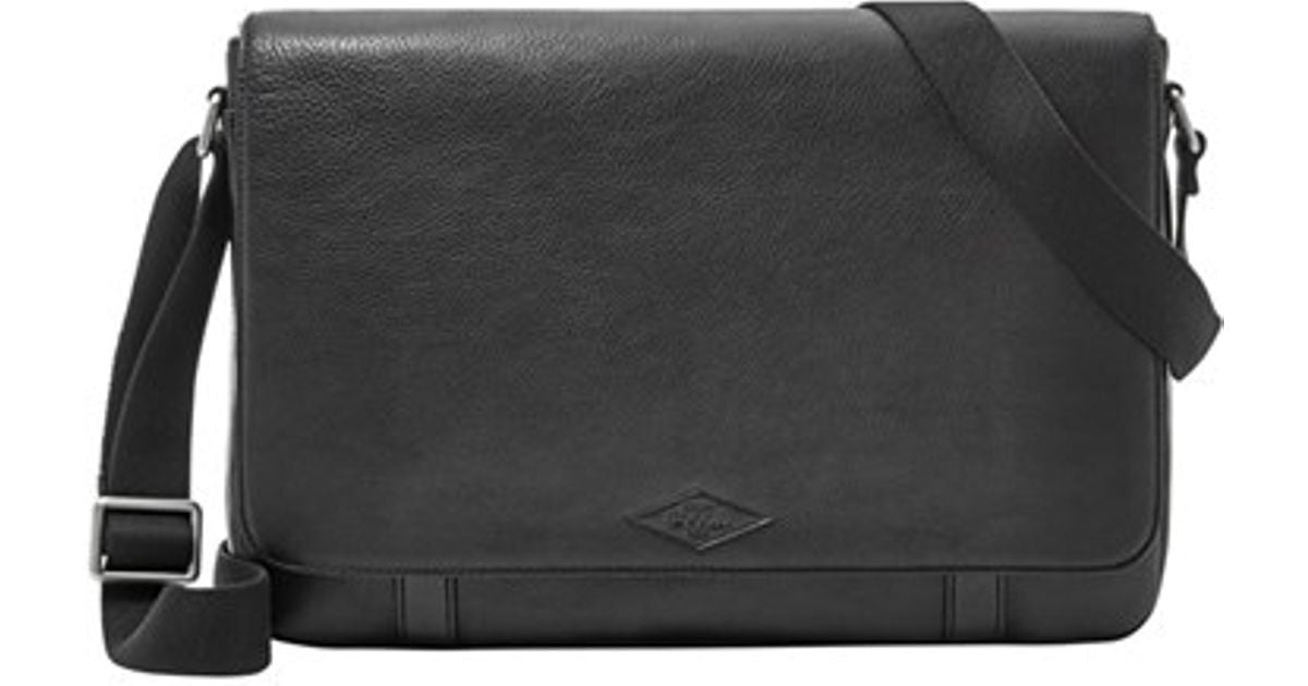 fossil leather messenger bag