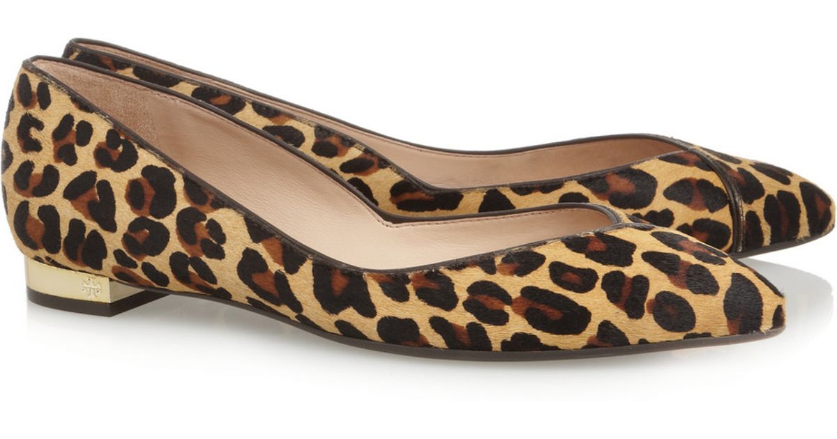 leopard print flats tory burch
