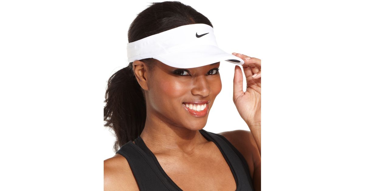Nike Featherlight Drifit Visor In White Black Black Black Lyst