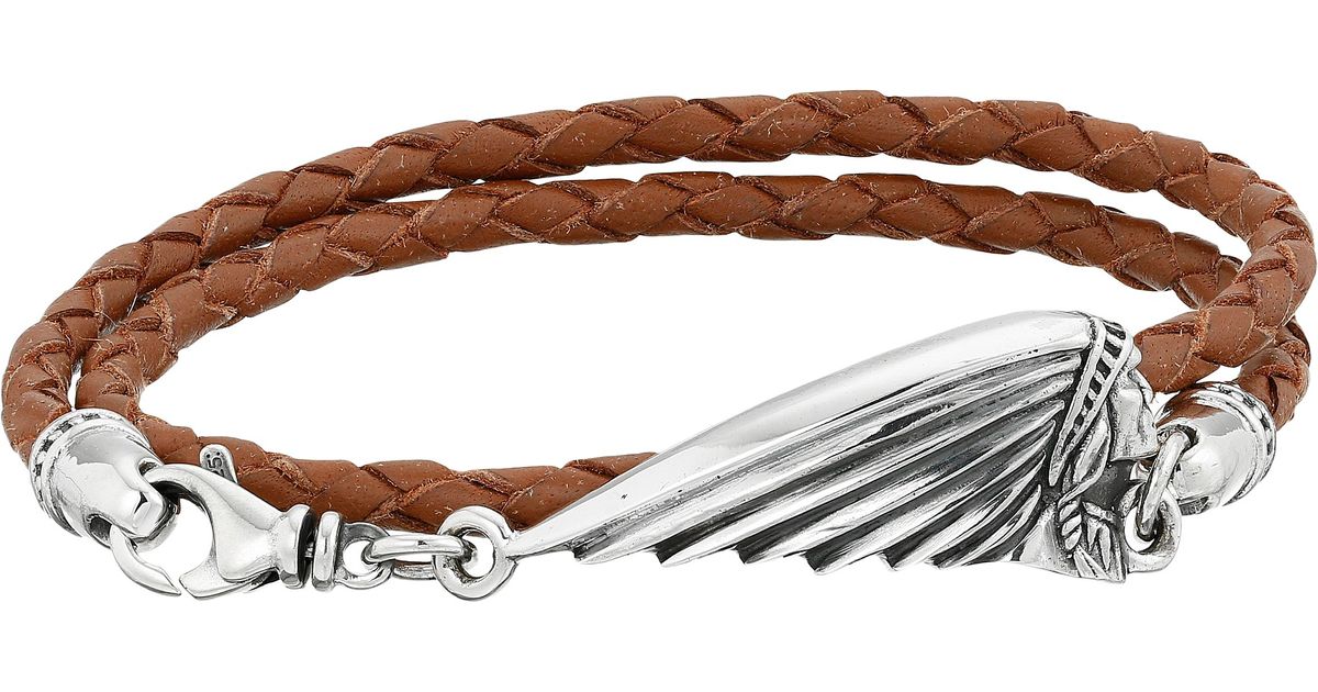 King Baby Studio Thin Braided Brown Leather Indian Motorcycle