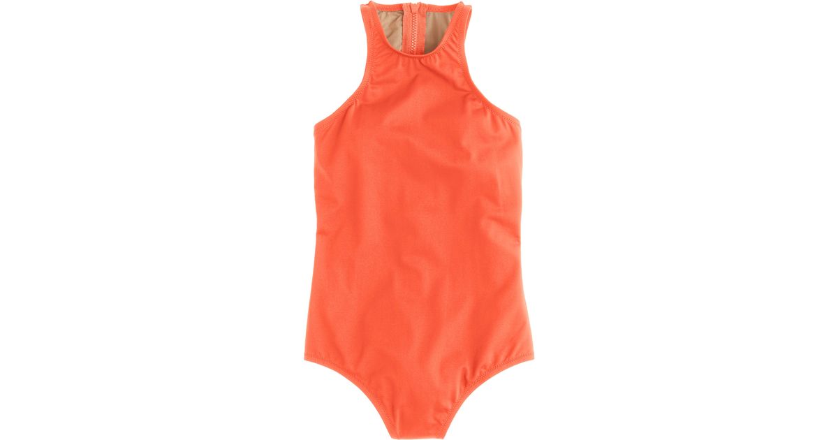 high neck zip back swimsuit