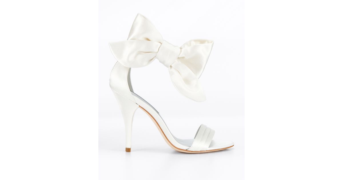 Ann Taylor Jackie Bow Sandals in White Lyst