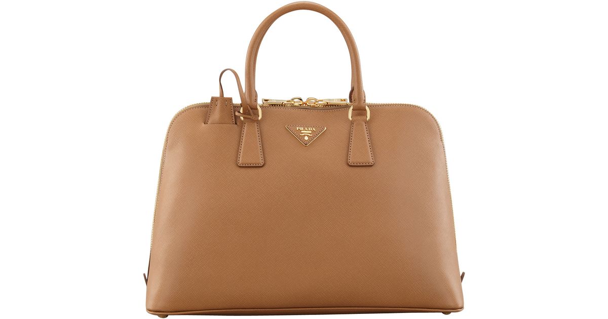 Prada Large Saffiano Promenade Bag in Brown | Lyst
