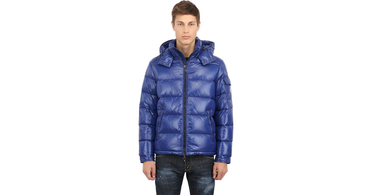 moncler shiny blue jacket