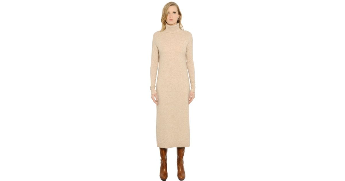 beige turtleneck sweater dress