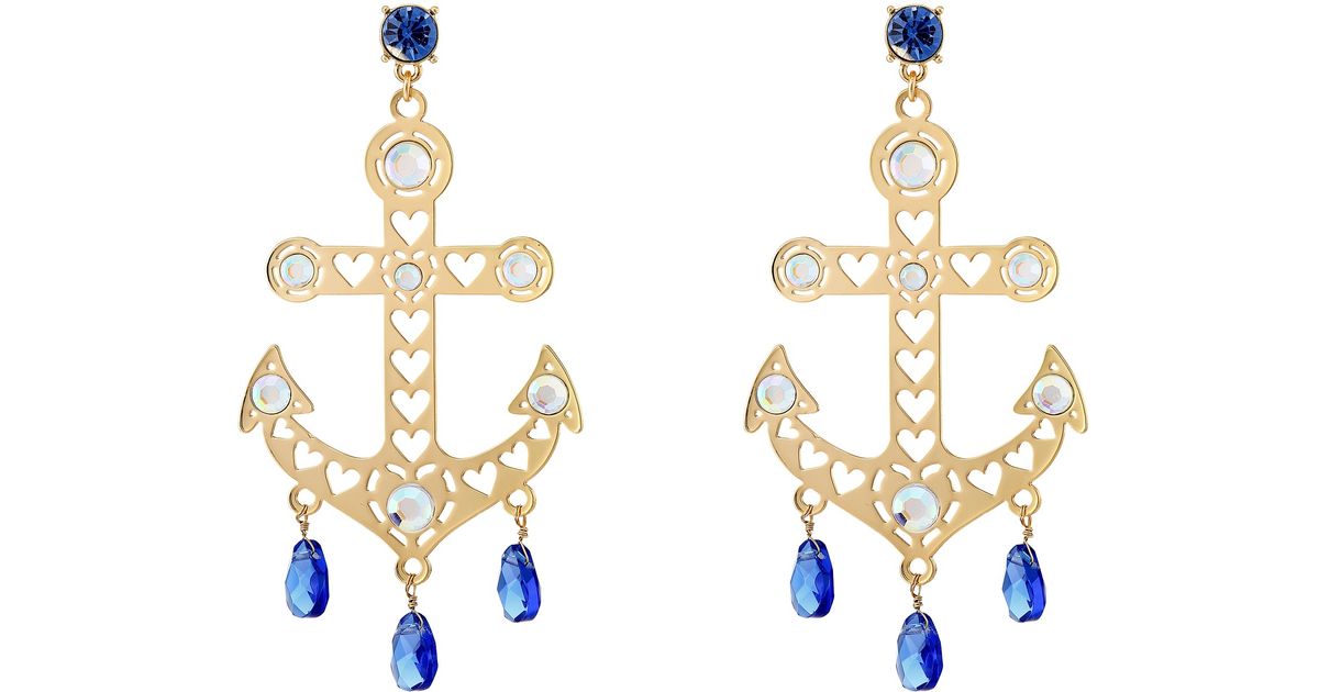betsey johnson anchor earrings