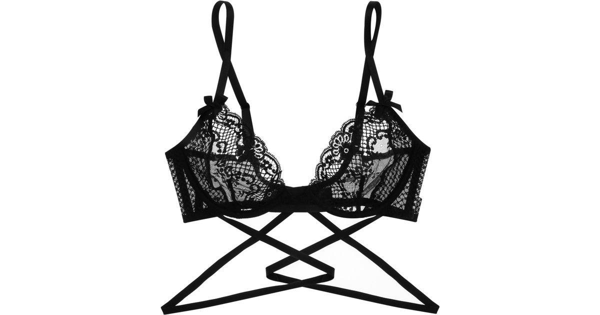 Agent Provocateur Sandra Lace And Tulle Bra in Black - Lyst
