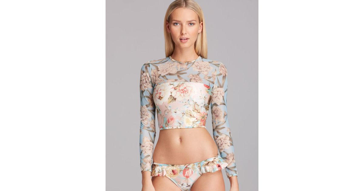 mesh rash guard swimsuit top