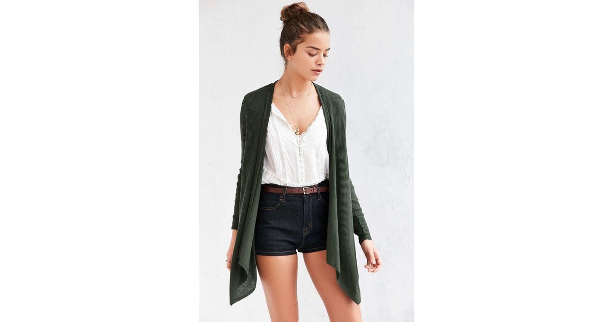 khaki waterfall cardigan