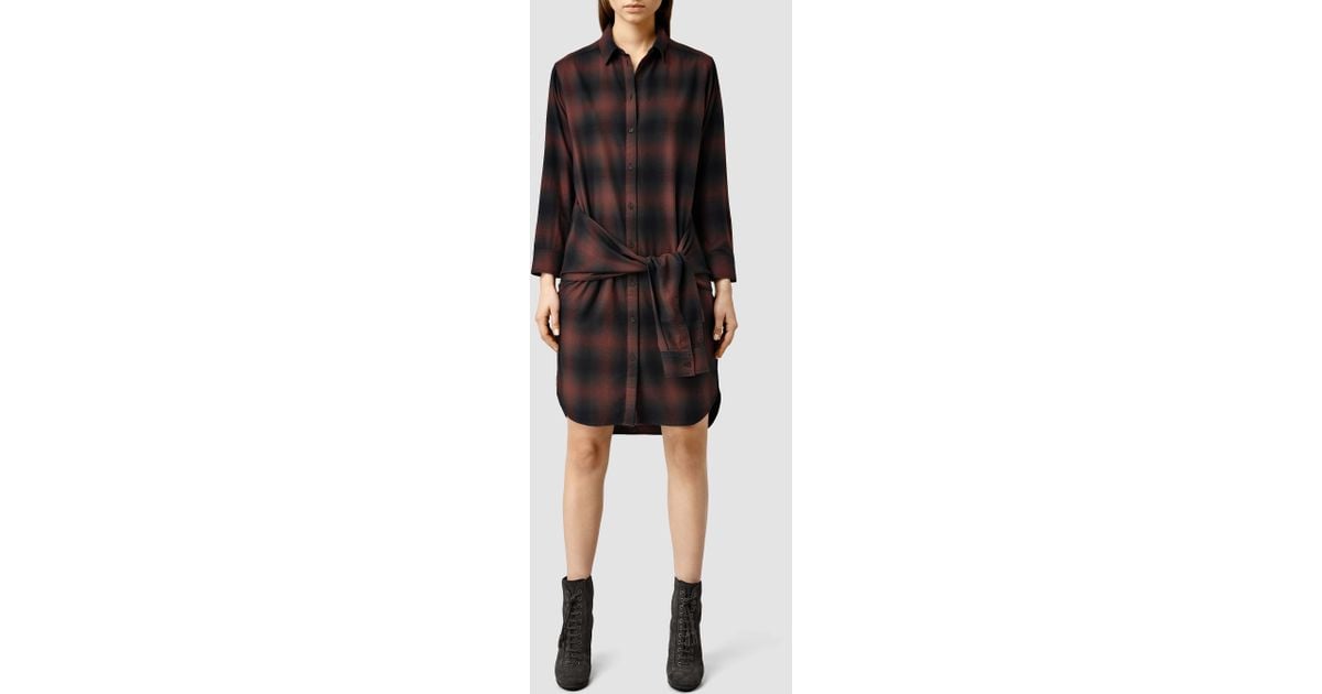 red tartan dress all saints