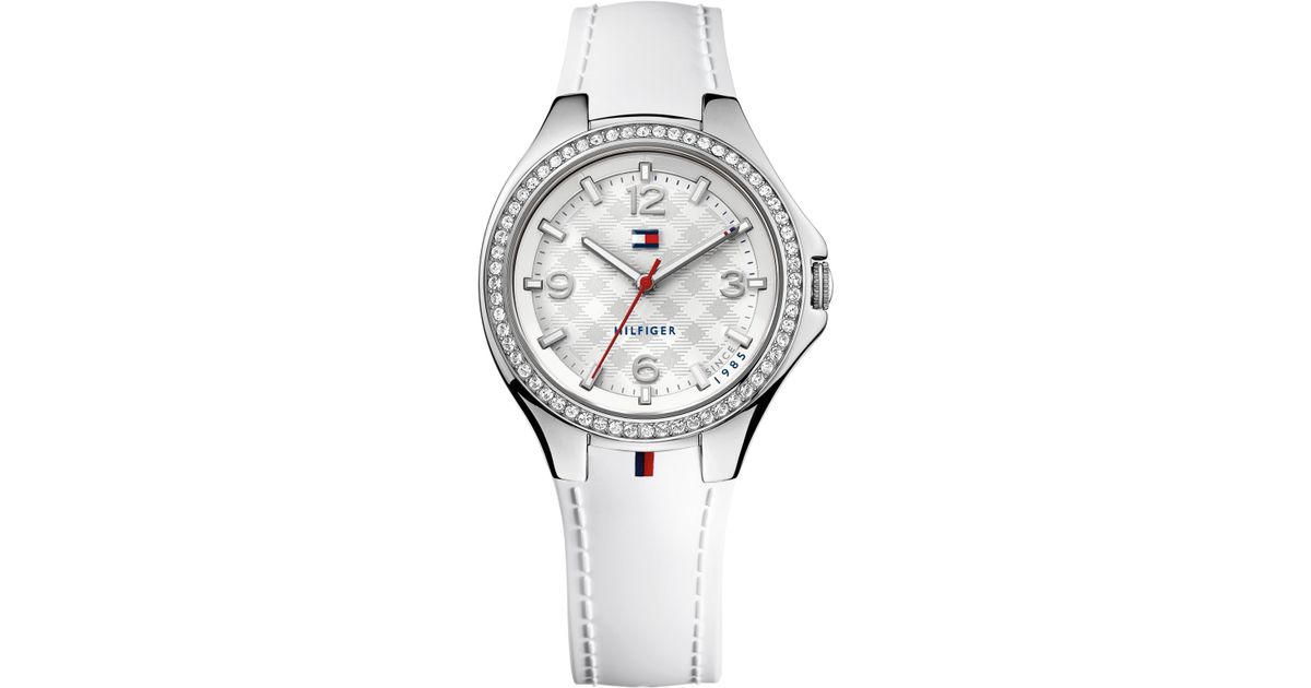 Tommy Hilfiger Women'S White Silicone Strap Watch 38Mm 1781371 - Lyst
