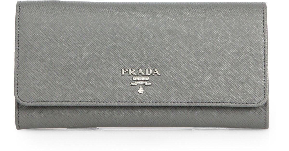 prada grey wallet