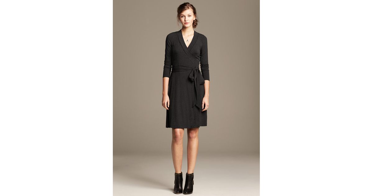 charcoal wrap dress