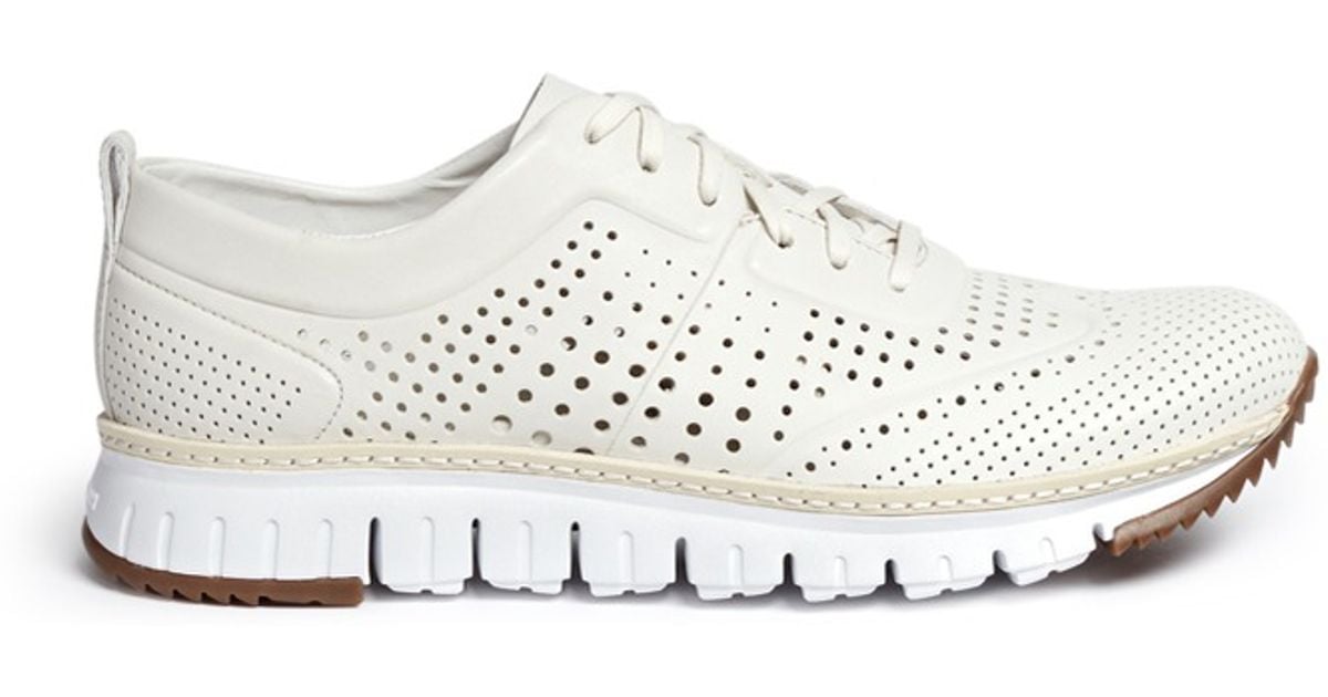 perforated leather sneakers
