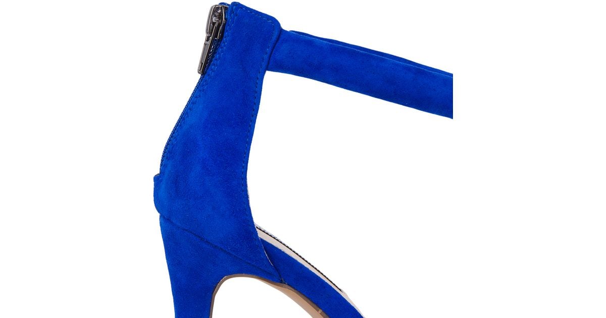blue ankle strap heels