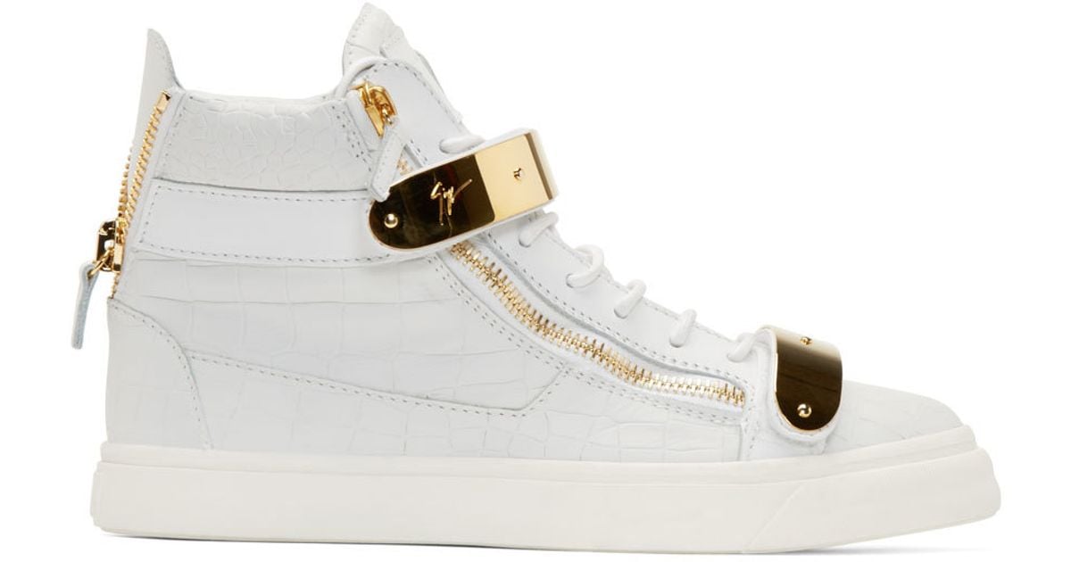 Giuseppe Zanotti Leather White \u0026 Gold 