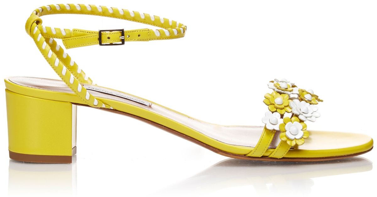 yellow and white sandals