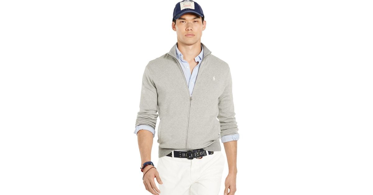 ralph lauren cotton full zip sweater