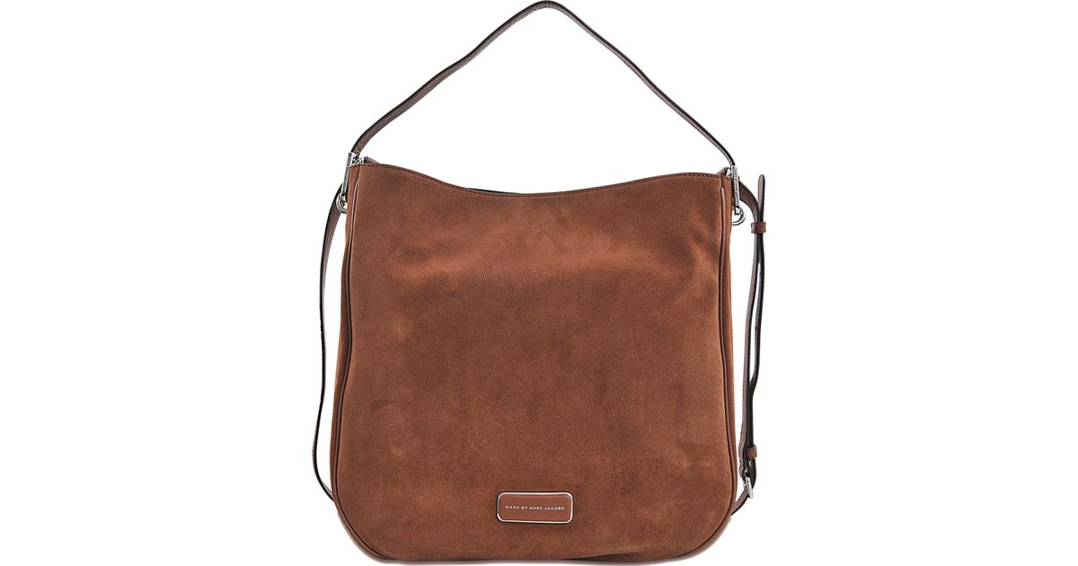 Marc By Marc Jacobs Ligero Sporty Suede Hobo Bag in Brown - Lyst