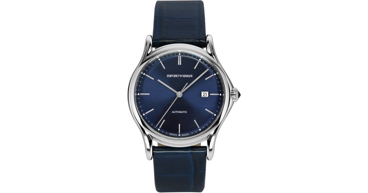 armani watch blue leather strap
