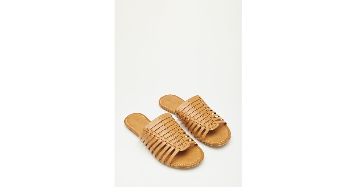 faux leather huarache sandals