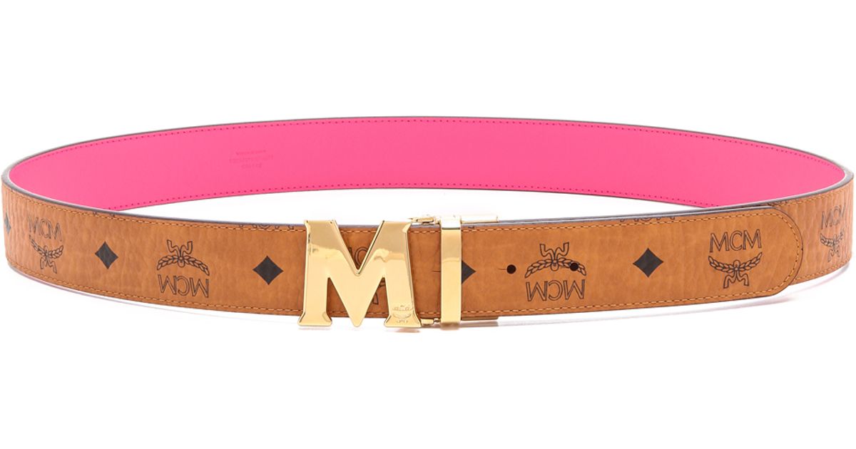 MCM Visetos Reversible M Belt - Pink - Lyst