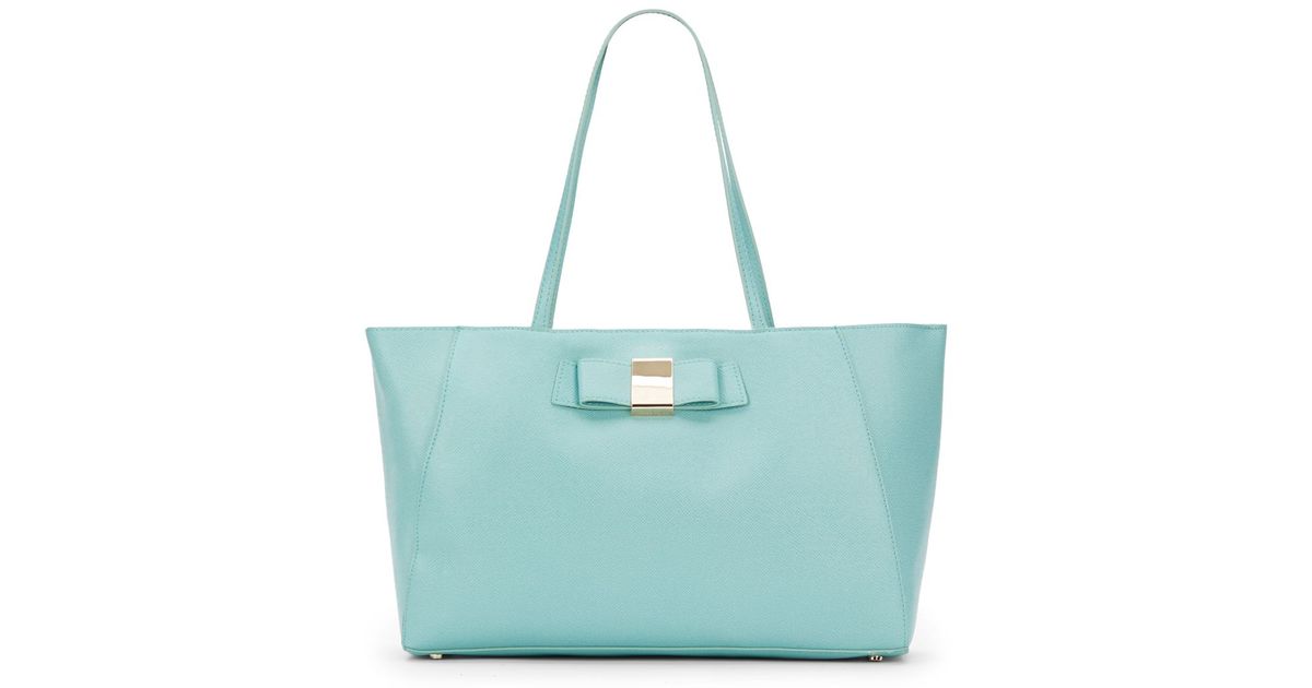 Ivanka Trump Blair Faux Leather Tote Bag in Teal (Blue) - Lyst