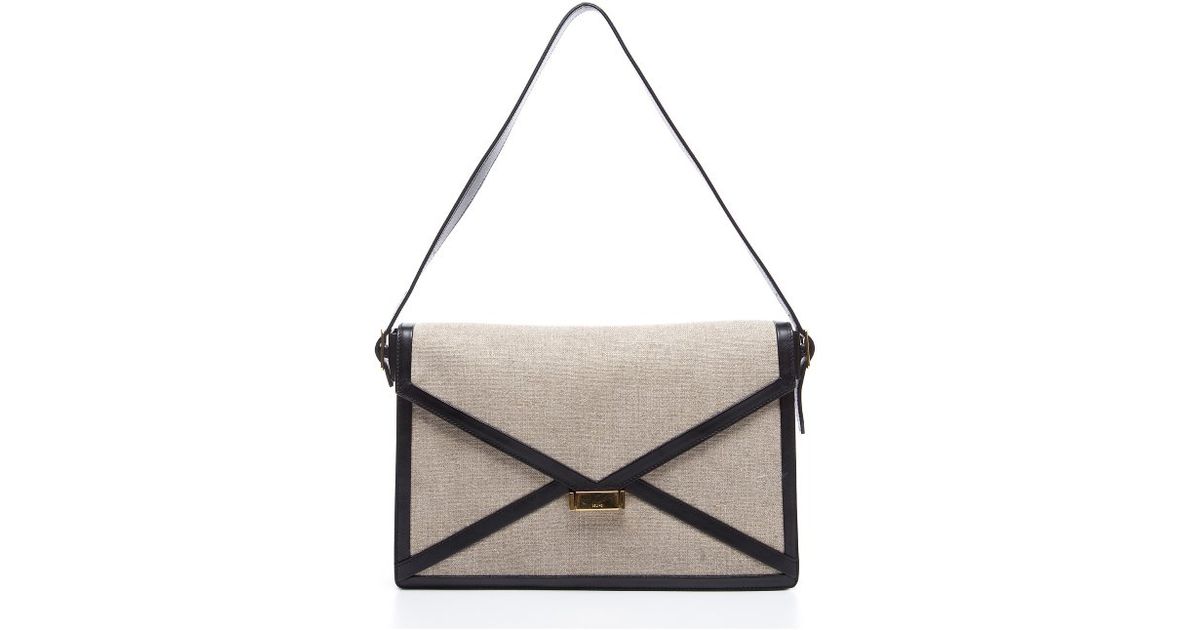 Cline Preowned Grey Linen Diamond Convertible Clutch in Gray ...