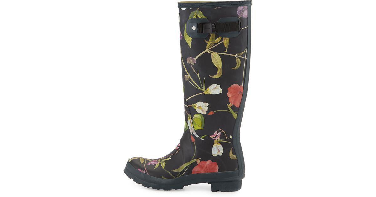 floral rain boot