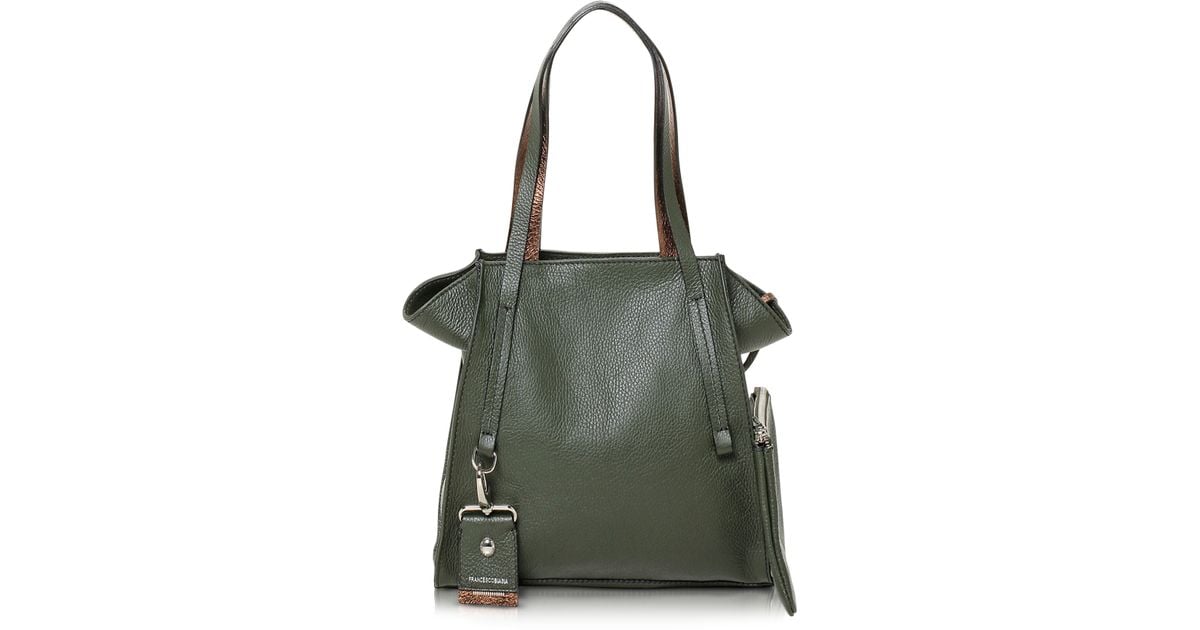 Francesco Biasia Leather Handbag Galleries Lyst Francesco Biasia Electrical Laminated Leather Tote In Green