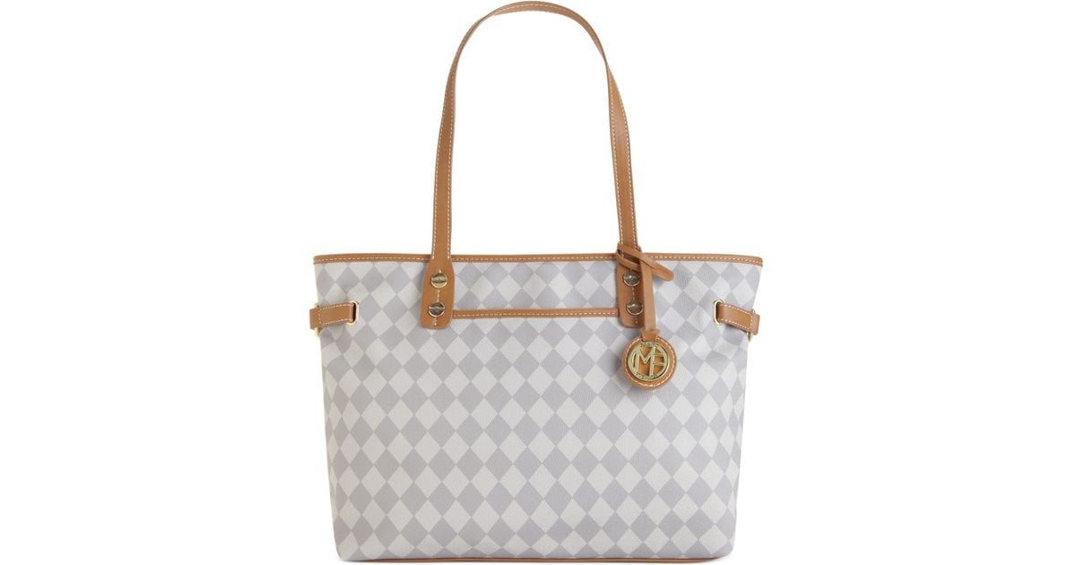 Marc Fisher Checkmate Large Tote In Grey Gray Lyst Marc Fisher Checkmate Large Tote In