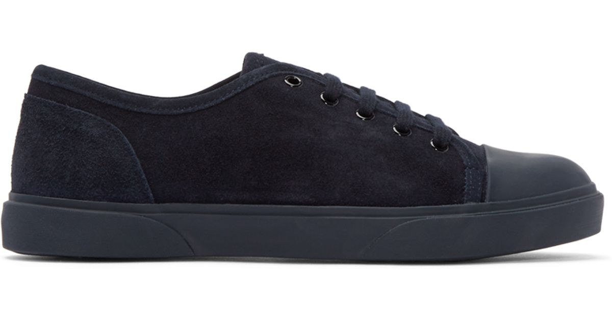 A.P.C. Navy Suede Jim Tennis Sneakers in Blue for Men | Lyst