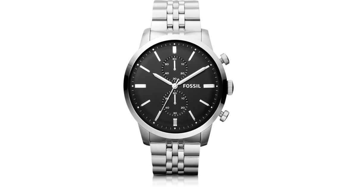 fossil men's watches silver