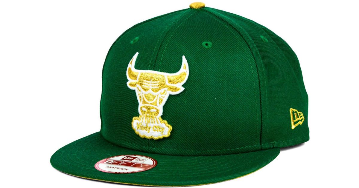 New Era Chicago Bulls 9FIFTY 6X NBA Finals Champions Retro Hook Snapback  Cap, Hat Olive Green