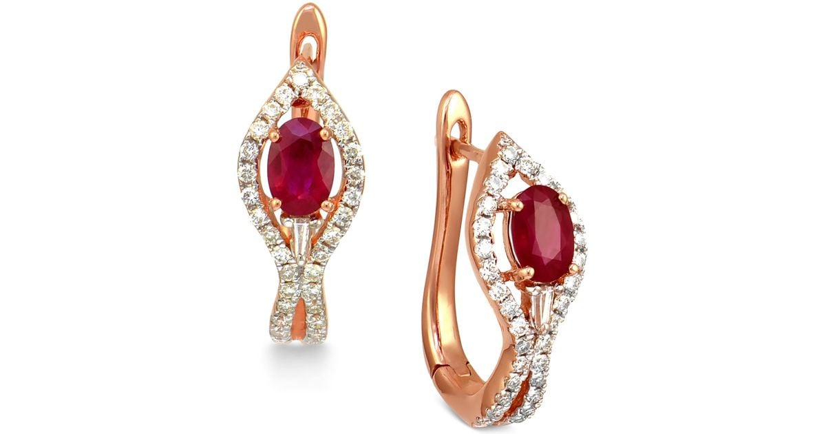 Diamond Hoop Earrings At Macy S Diamond Hoop Earrings At Macy S