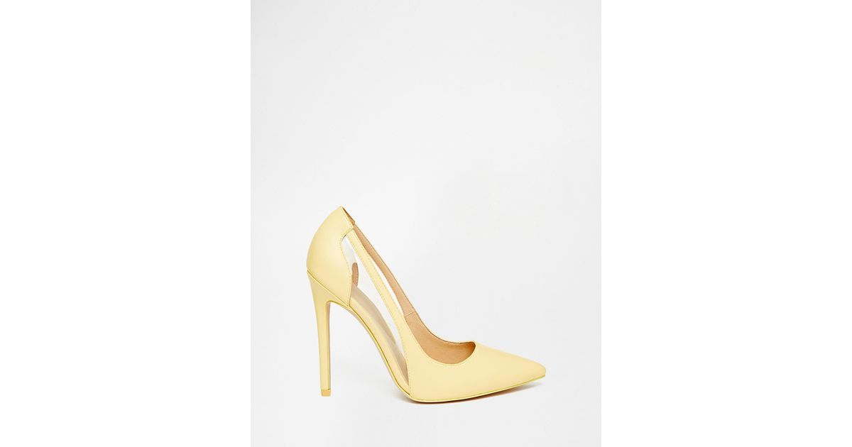 ASOS Production Pointed High Heels in Yellow - Lyst