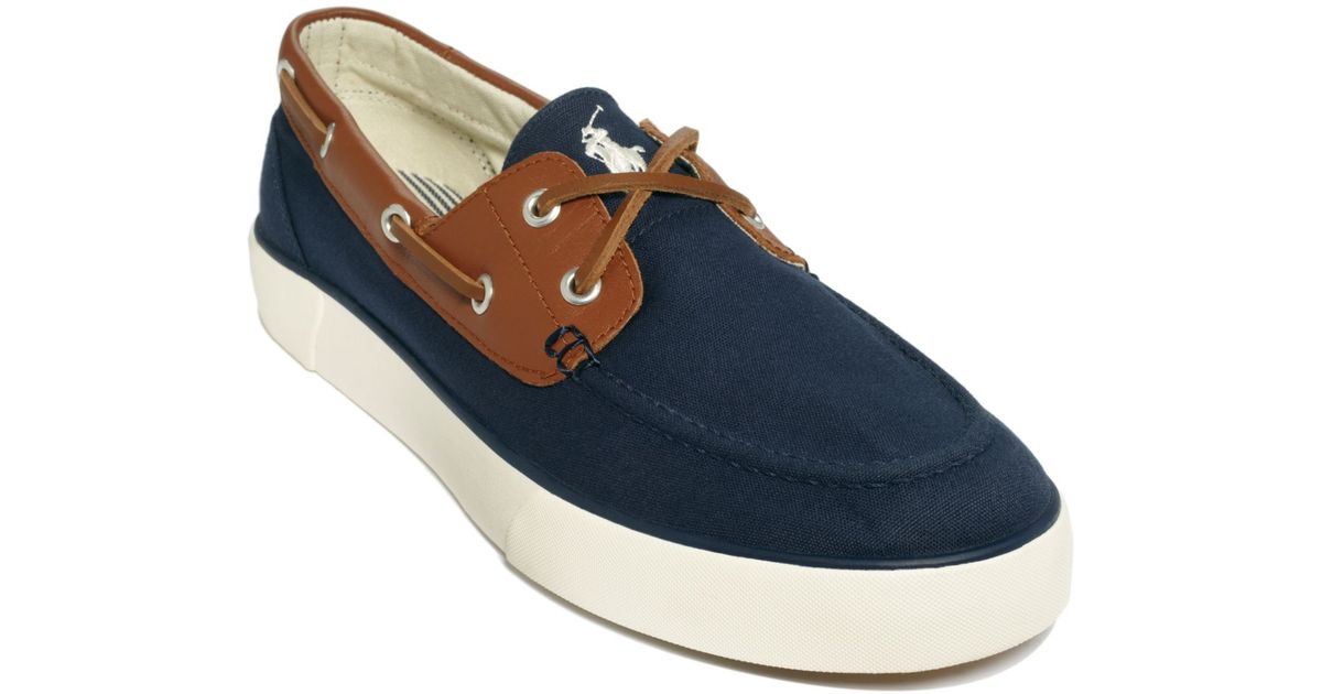 Polo Ralph Lauren Rylander Boat Shoes in Navy/Tan/Cream (Blue) for Men -  Lyst
