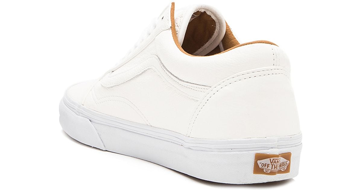 Vans Old Skool Premium Leather in White for Men | Lyst