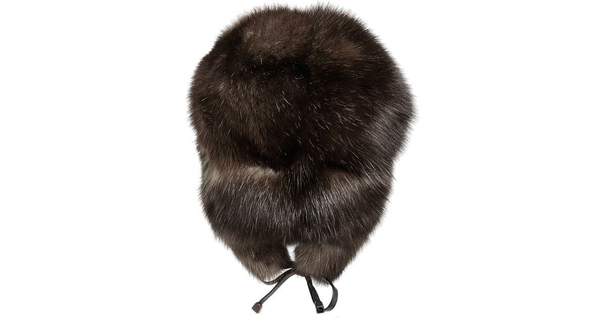 Pologeorgis Natural Russian Barguzine Sable Fur Trapper Hat in Brown for  Men | Lyst