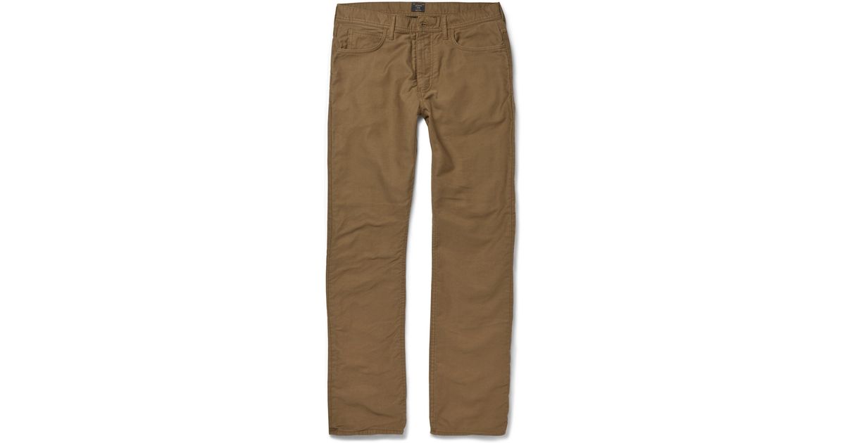 J.Crew Bedford FlannelLined Corduroy Trousers in Brown for Men Lyst