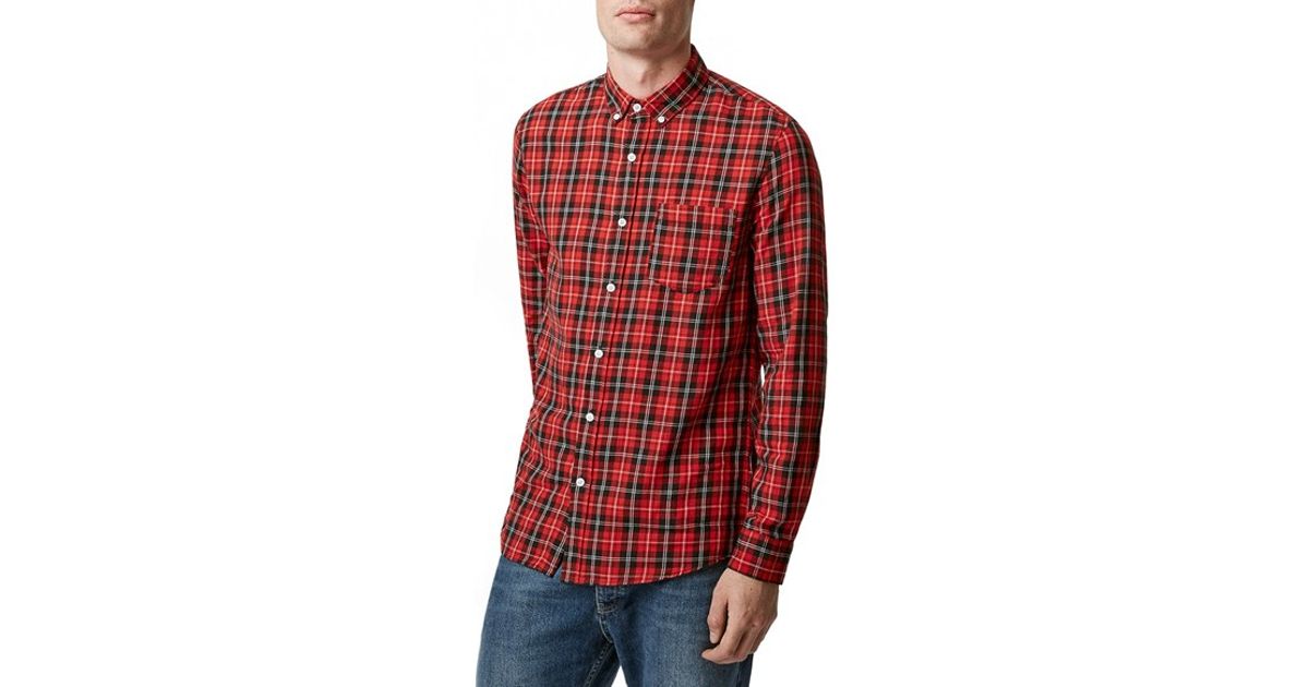 slim fit tartan shirt