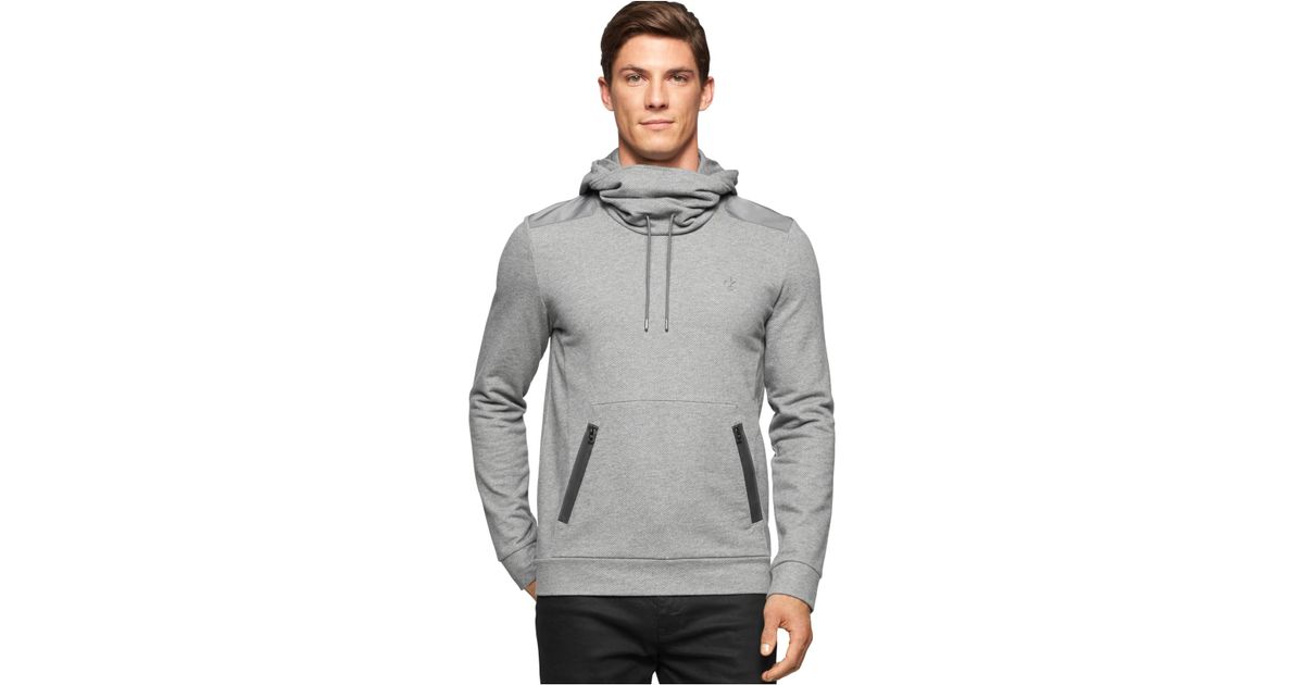 funnel neck pullover sweatshirt
