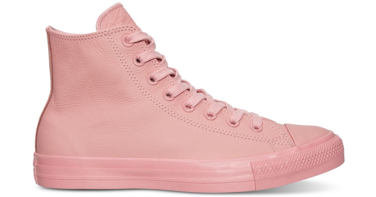 ladies pink leather converse