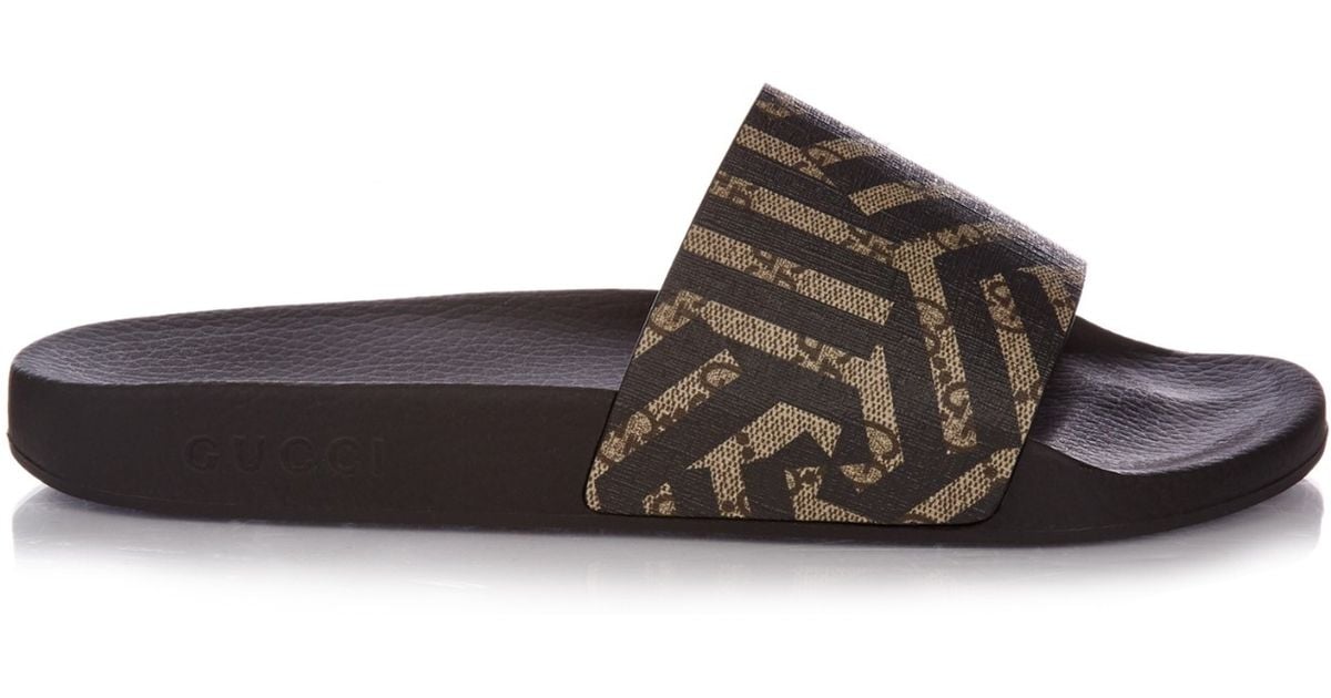 brown gucci flip flops