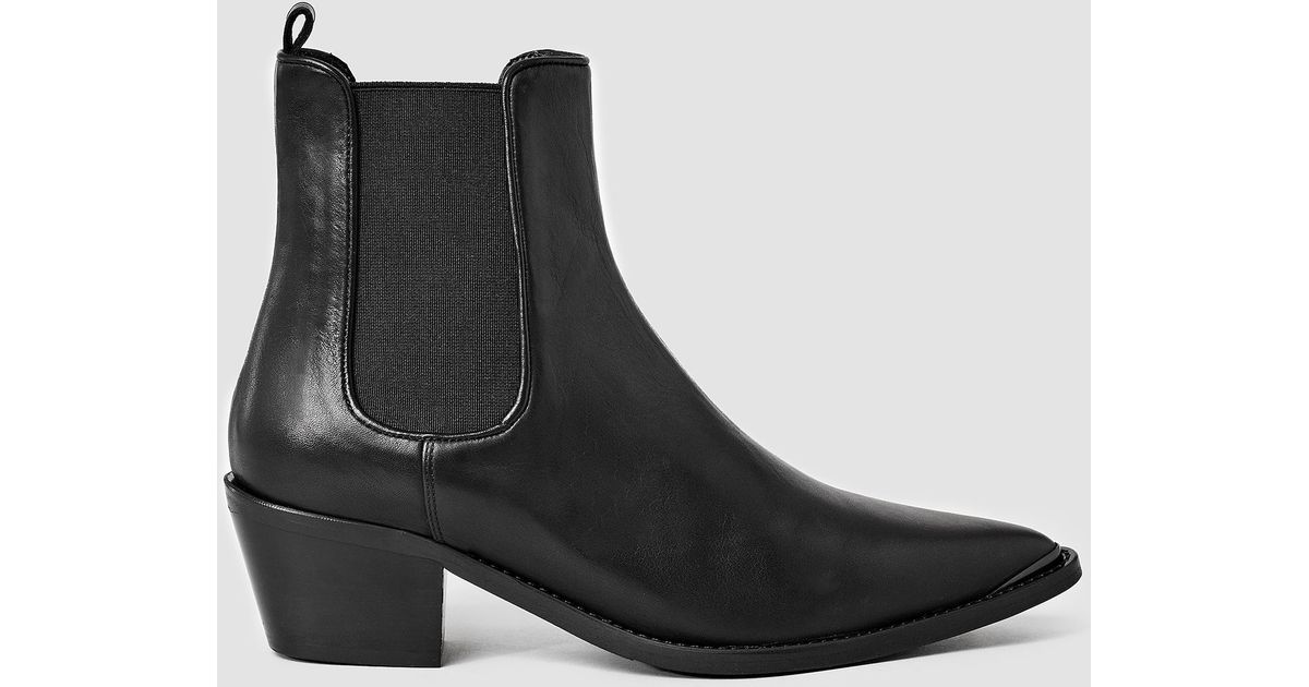 all saints black chelsea boots